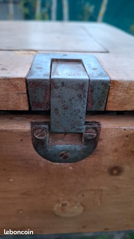 Rare caisse militaire allemande années 40/50 en bois massif et métal (image 6)