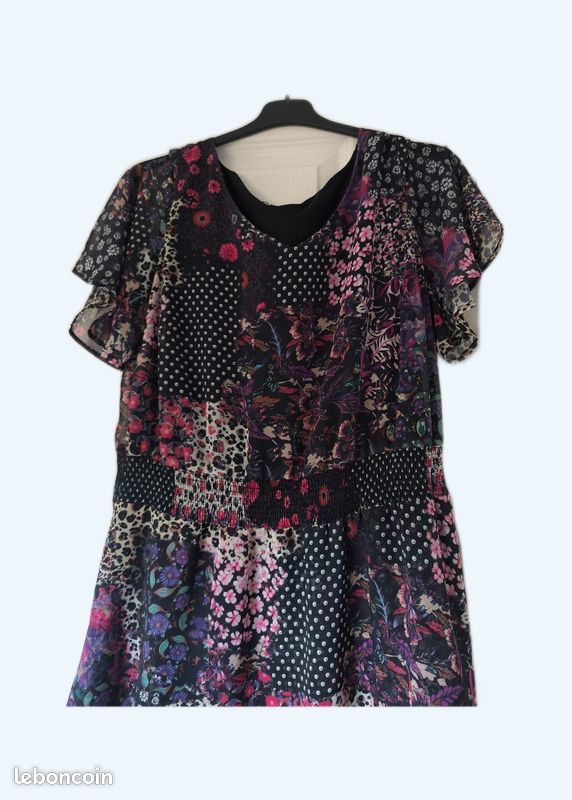 Robe femme d’été patchwork doublée T42 (image 5)