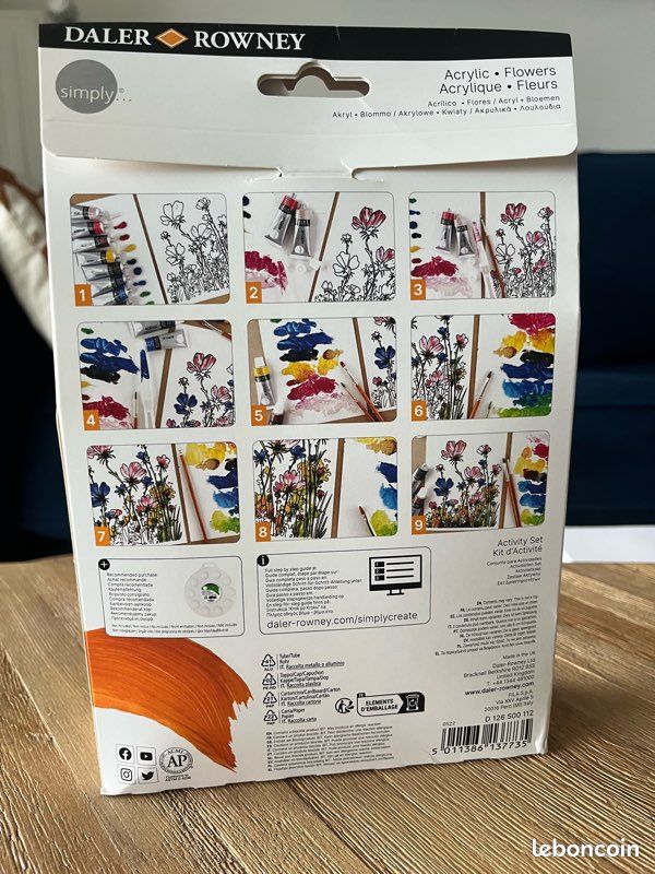 Kit d’activité peinture acrylique fleurs (image 2)