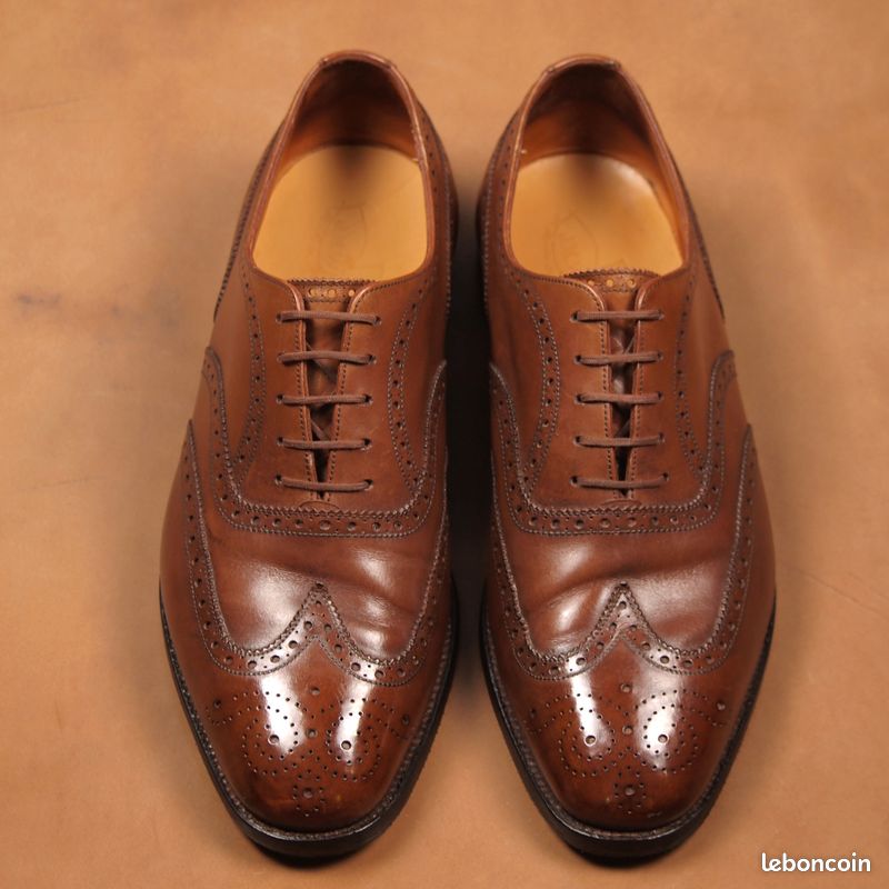 Chaussures J.M Weston Richelieu - Cuir Marron - Taille 42 - Fait Main - Occasion