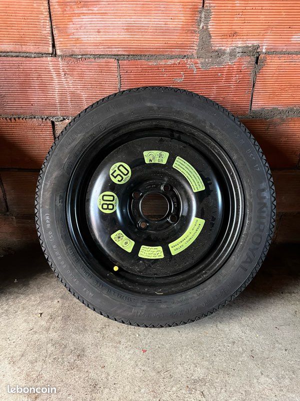 Roue de secours Galette / Jante tôle 15’pouces + Pneu Uniroyal 125 / 80 R15 95M Neuve Jamais utilisée (image 1)