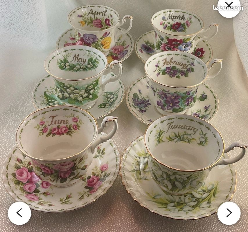 Tasse à café Vintage - Mars - Flower of the month - Royal Albert - 10