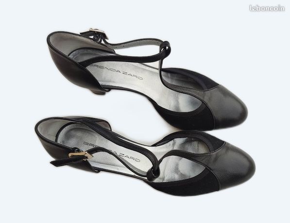 Escarpins Brenda Zaro Noirs Taille 39 - Bride, Talon Haut, Cuir, Neufs Avec Emballage