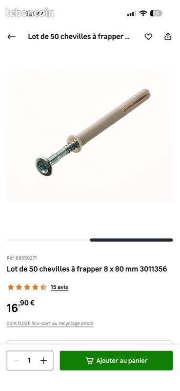Lot 50 Chevilles Bois Rainurées M8 X 25 Mm – Bois Dur – Onestopdiy