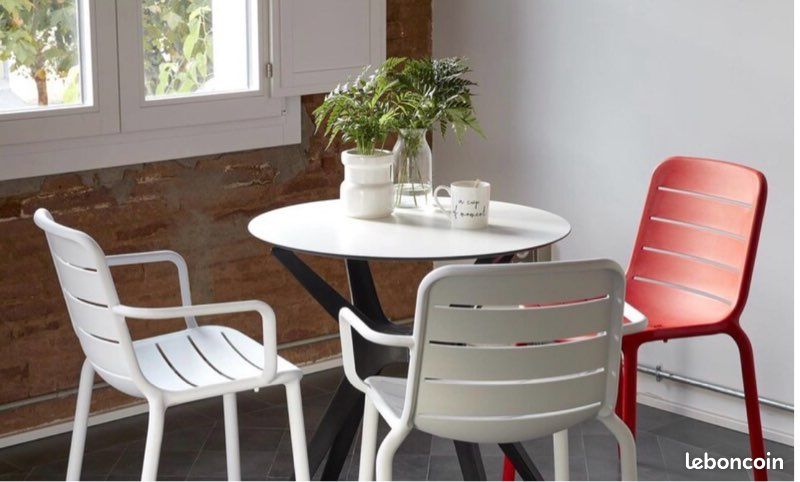 Chaises avec accoudoirs blanches (image 1)