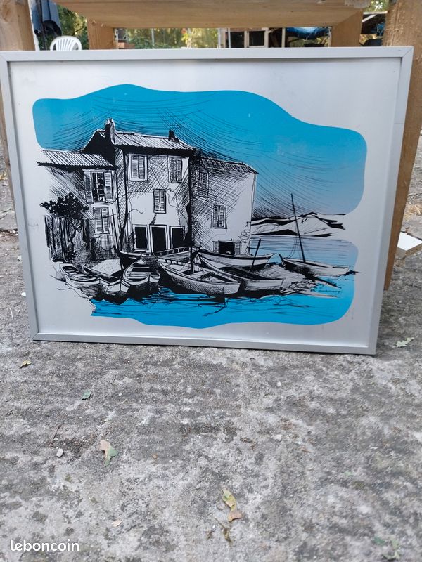 Tableau port corse vintage, 30 à débattre car des petites rayures (image 1)