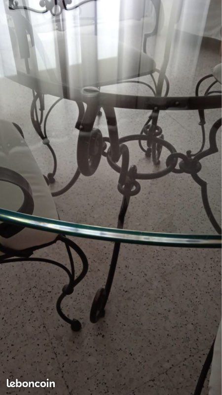 Table et fauteuil bridge fer forgé (image 4)