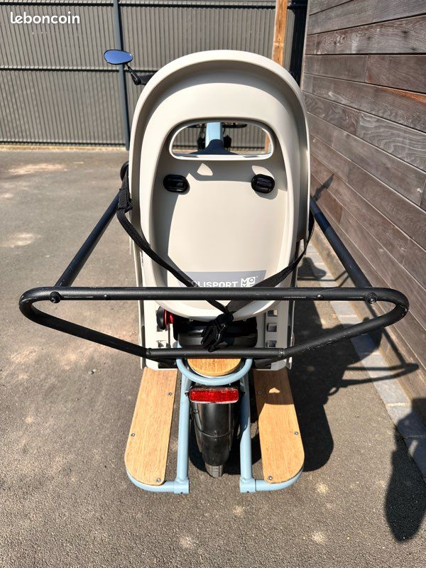 Vélo cargo électrique longtail BTWIN Décathlon chargement arrière R500 (image 3)