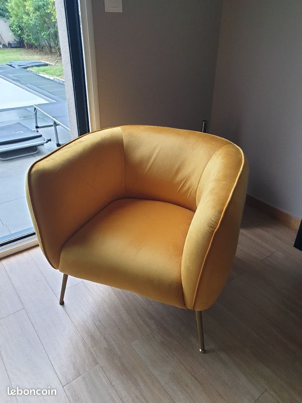 Fauteuil moutarde NEUF (image 2)
