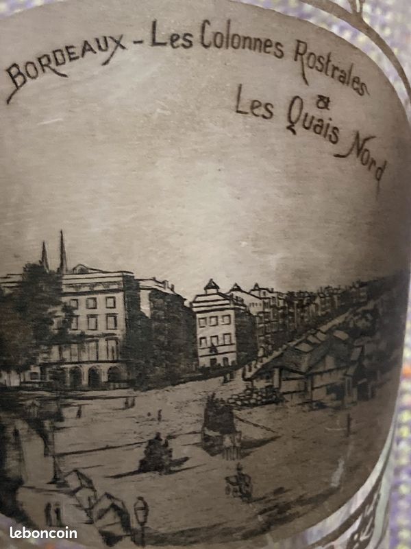 Verre ancien à eau image de Bordeaux Colonnes Rostrales Quais nord, très rare (image 2)