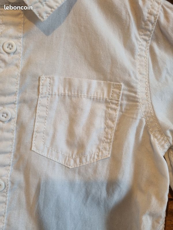 Chemise blanche à manches longues 24 mois (image 2)