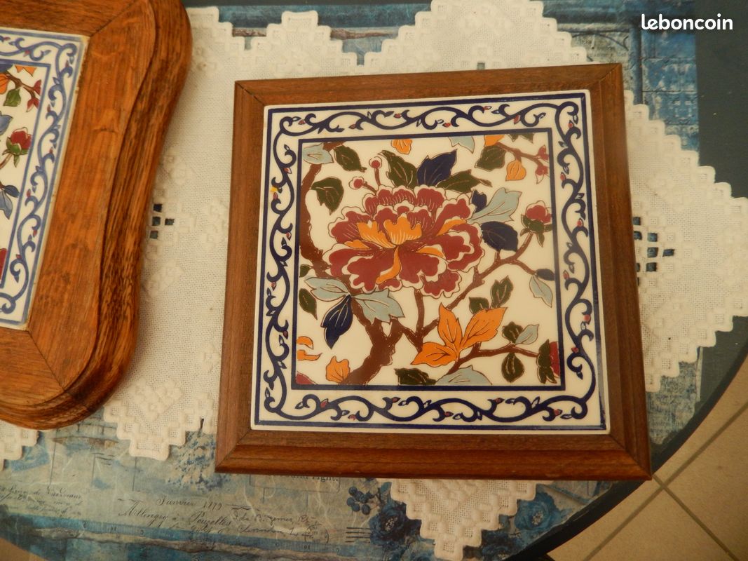 2 dessous de plat "Pivoines " Gien au choix (image 4)