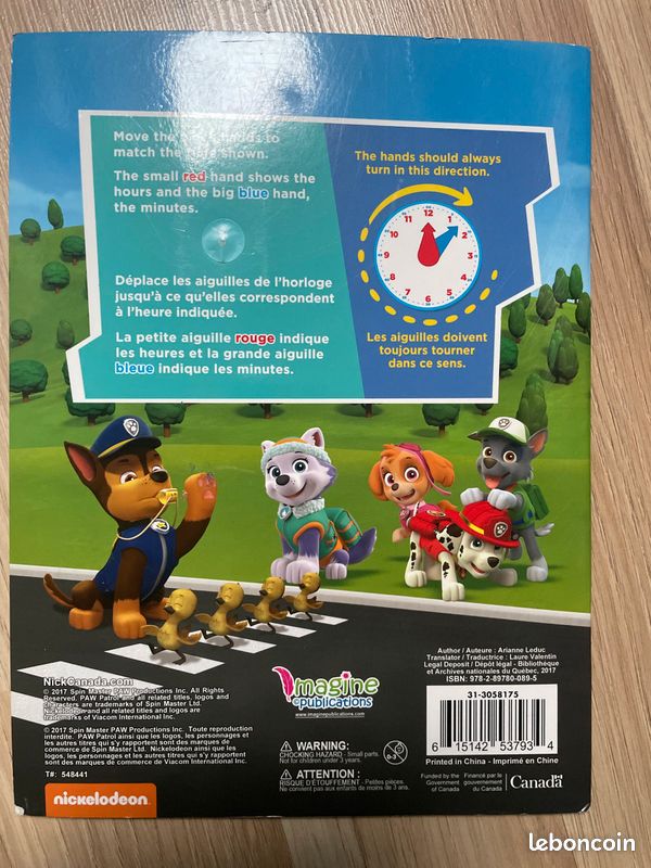 Livre et horloge pat patrouille apprendre horaires (image 2)