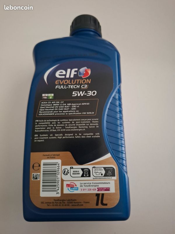 Huile Moteur ELF EVOLUTION FULLTECH FE 5W30 - 5 Litres - Pour Essence Et Diesel