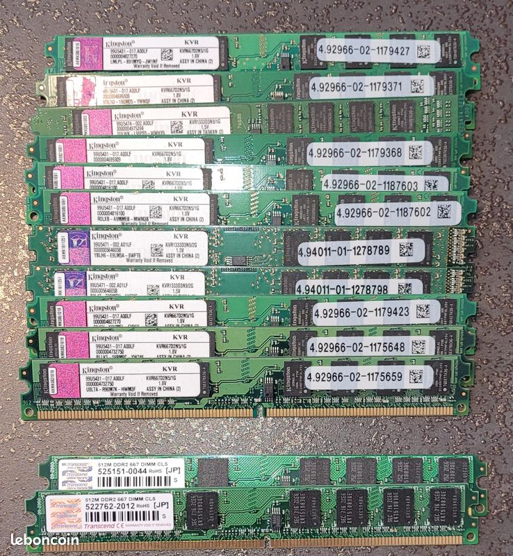 Lot 2 Barrettes Mémoire DDR2 4Go (8Go Total) PC2-5300 667MHz SO-DIMM Pour Portable