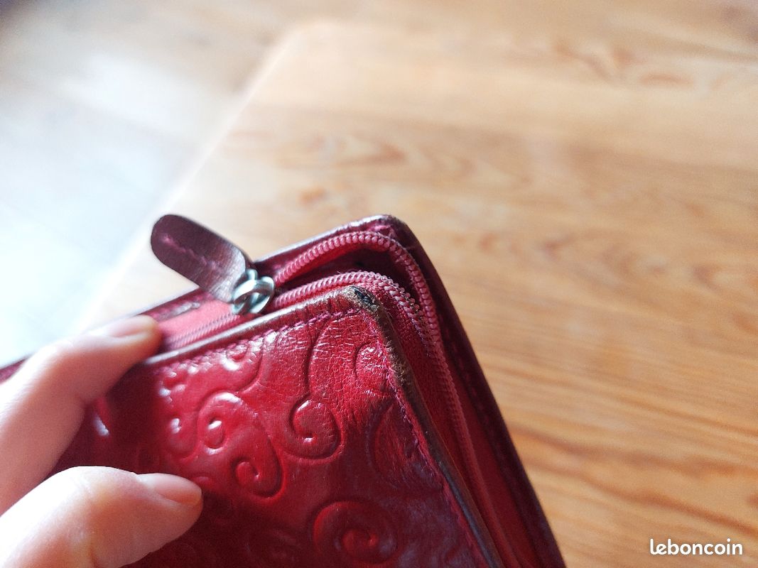 Portefeuille cuir rose (image 5)