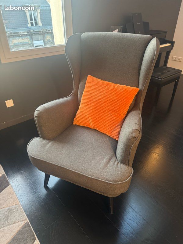 Fauteuil design gris très confortable – centre-ville de Reims (image 3)