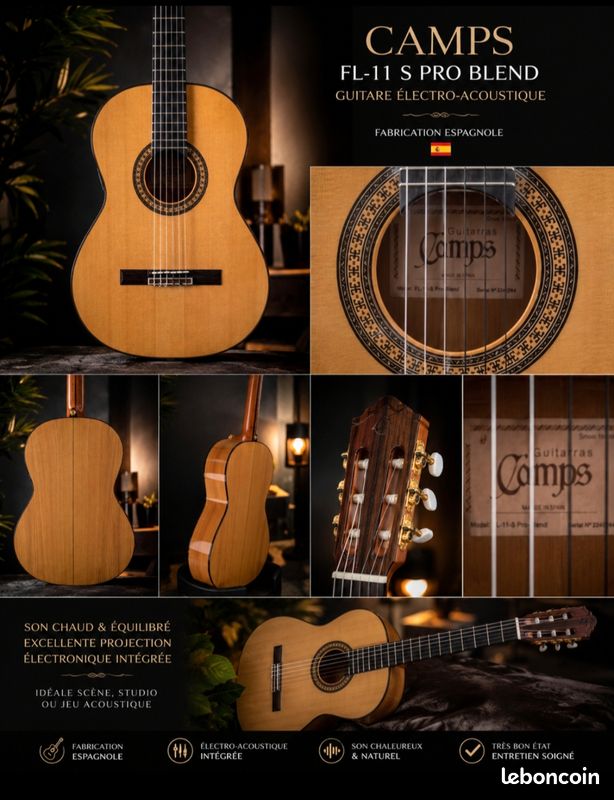 Camps FL-11 S Pro Blend Électro-Acoustique Espagnole – Très Bon État (image 1)