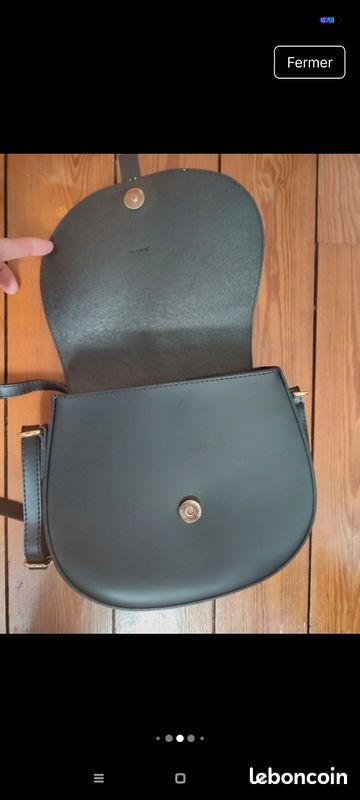Sac cuir noir léopard (image 9)