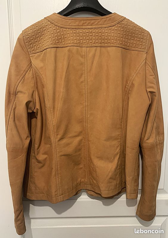 Veste zippée cuir daim marque Burton (image 2)
