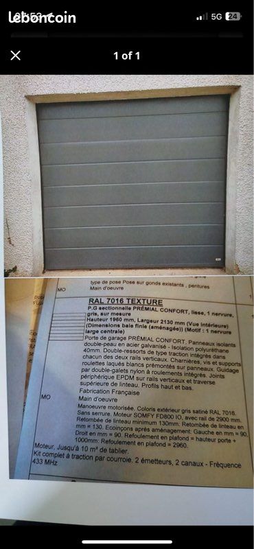 Porte sectionnelle de garage (image 1)
