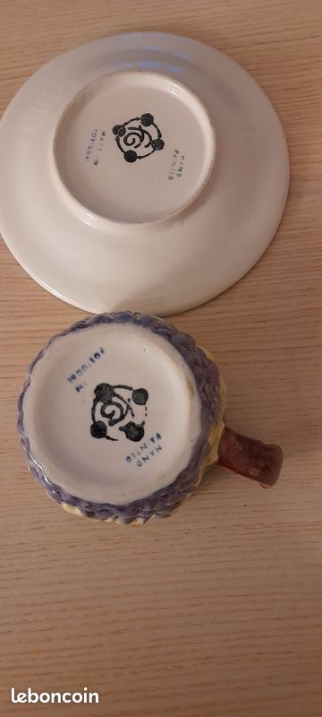 1 tasse et sa soucoupe en barbotine (image 5)
