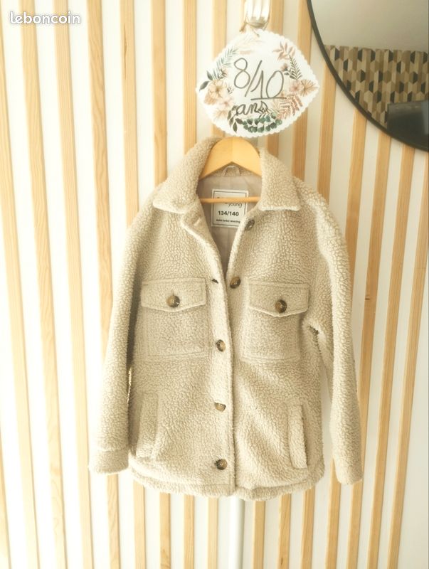Manteau veste teddy beige 8/10ans fille Vêtements