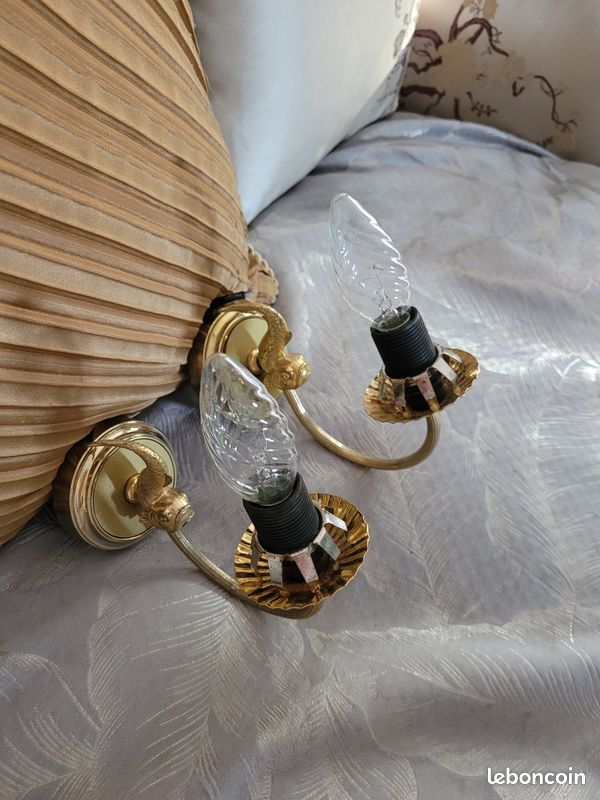 Lot De 5 Appliques Murales Nautiques Anciennes Originales (Verre Et Métal) - Sans Ampoules