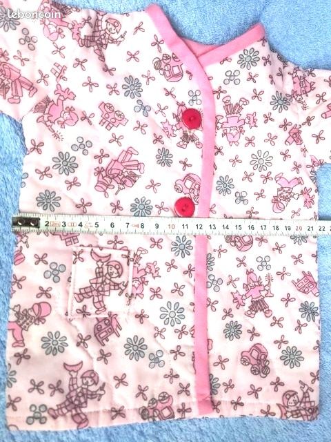 Robevintage tissu écossai poupée raynal clodrey bella gégé 12 mois