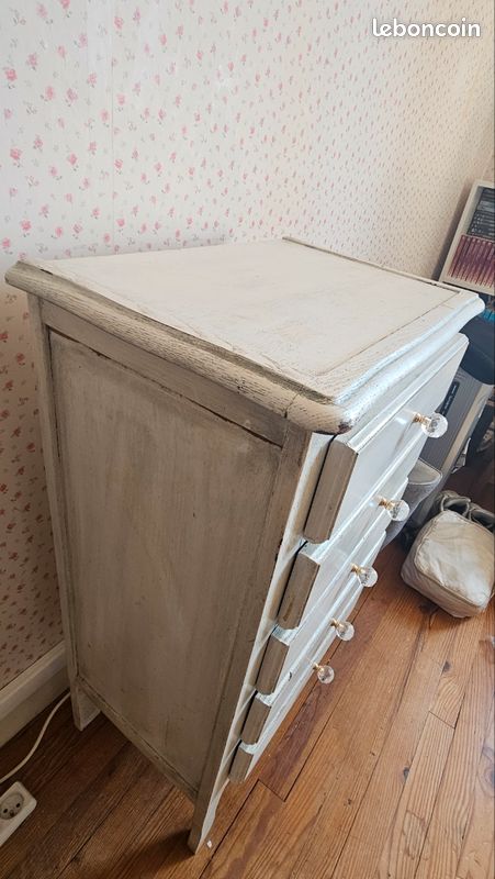 Commode en bois chiffonier 5 tiroirs ancienne (image 6)