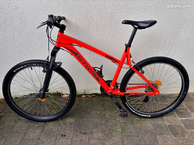 Rockrider 340 Velo Decathlon Orange Et Noir Bicycle Vtt Decathlon