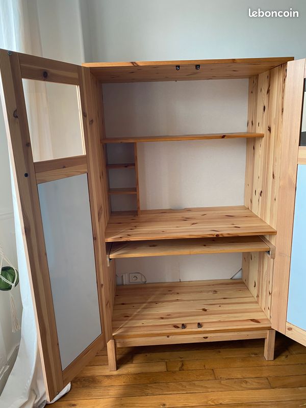 Meuble bureau ou meuble bar en bois claire (image 3)