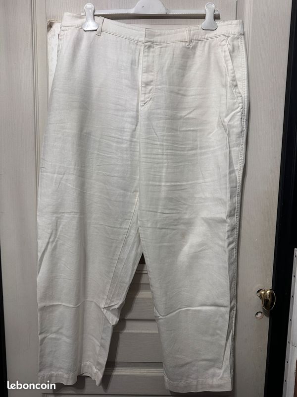 Pantalon été Uniqlo blanc T44 confortable (image 2)