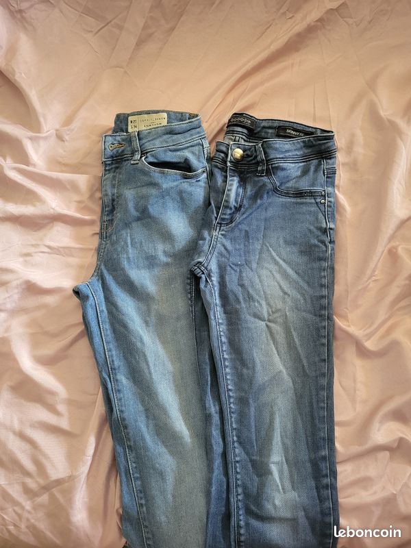Jean Femme Esprit Taille 38 - Coupe Droite, Entrejambe 30 Pouces - Denim Bleu - Occasion Très Bon état