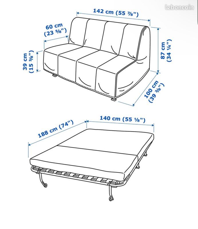Canapé IKEA convertible 2 places (image 4)