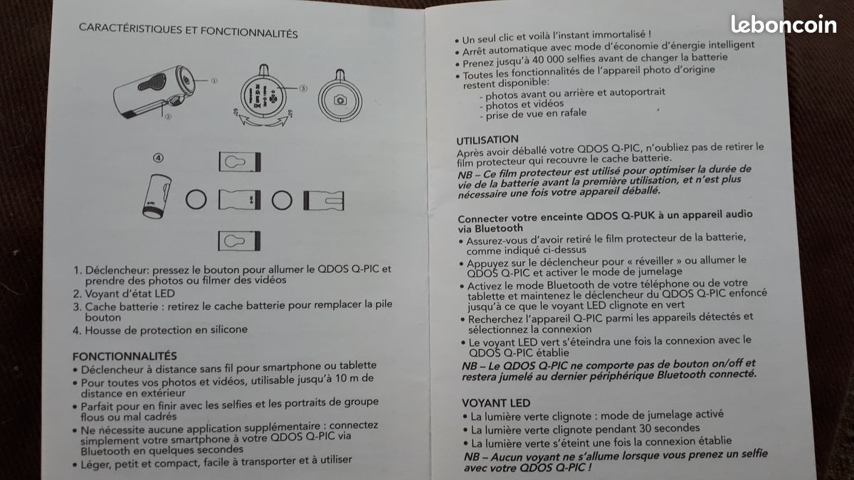 Q-dos Q-pic Selfie shooter bleu accessoire pour Smarphone ou pda (image 3)