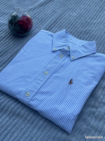Chemise Crew Clothing Garçon 8-9 Ans – Manches Longues, Rayée Bleue, Occasion Très Bon état