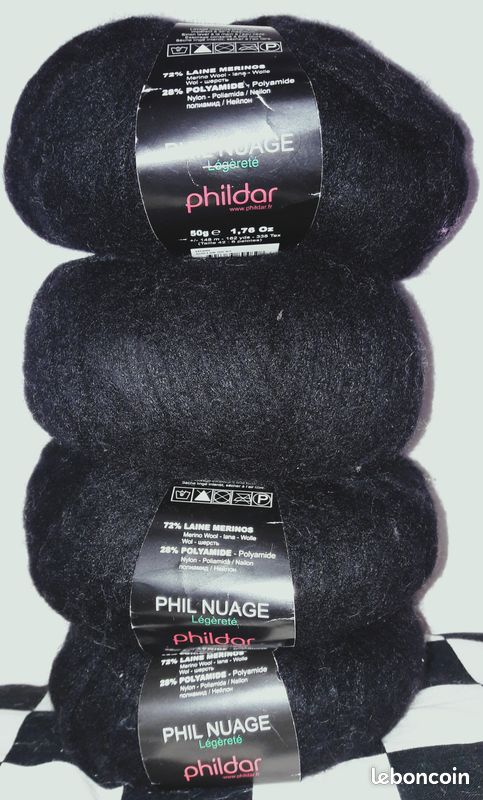 Lot De 4 Pelotes De Laine PHIL BABY CAMEL Noire Neuve - Aiguille N°4