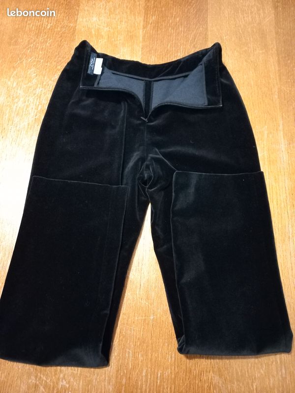 Pantalon Velours Noir Zara Femme - Taille L - Style Années 70 - Neuve Avec étiquettes