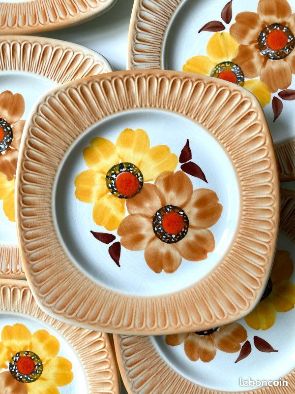 Assiette à dessert bleue or - France