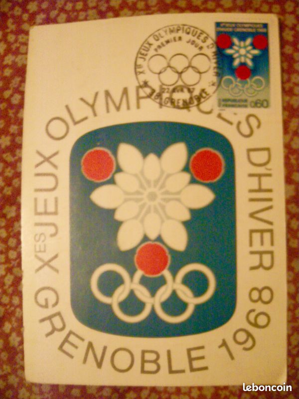 Rare JO Jeux Olympiques d'hiver Grenoble Écusson Plastifier 1968