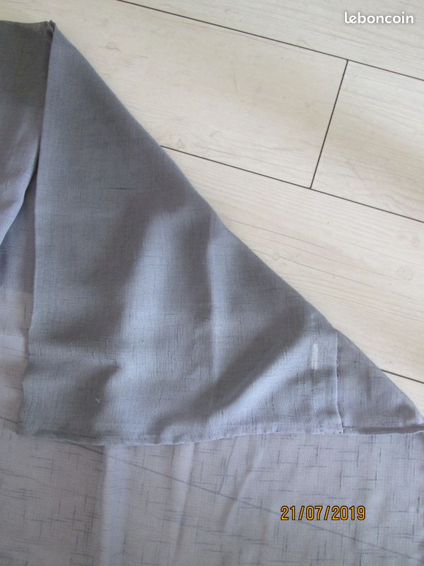 1 voilage gris avec oeillets métalliques 2m X 1,40m (image 3)