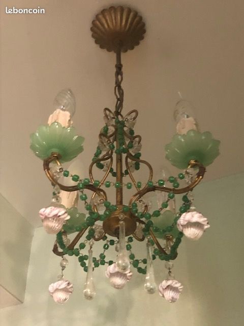 Lustre style murano opale verte (image 2)