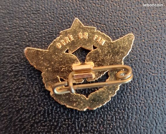 Broche Pilote Brevetée Dorée à L'or Fin - Insigne Armée De L'air Vintage