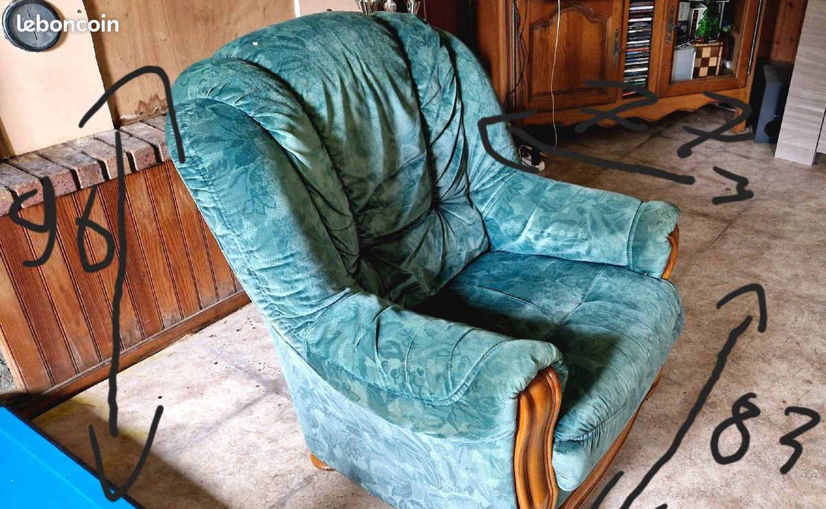 Fauteuil vert de salon (image 4)