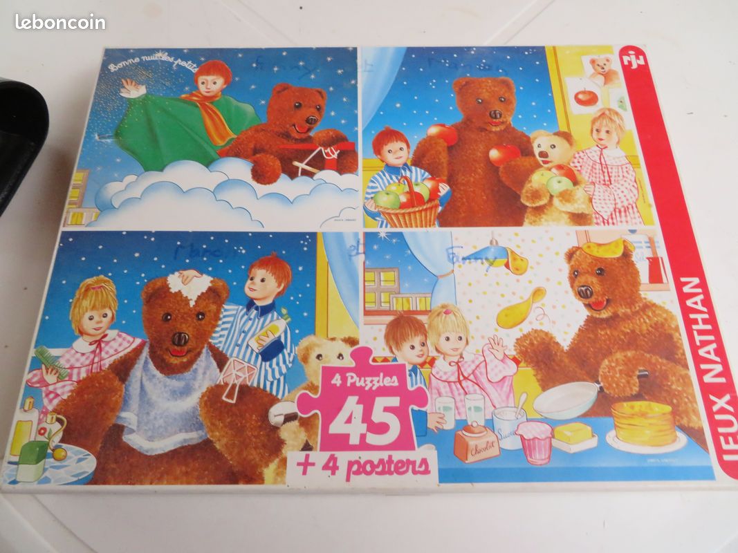 Lot Vintage Bonne Nuit Les Petits – Puzzles, Cubes Et Livres – Jouets Français