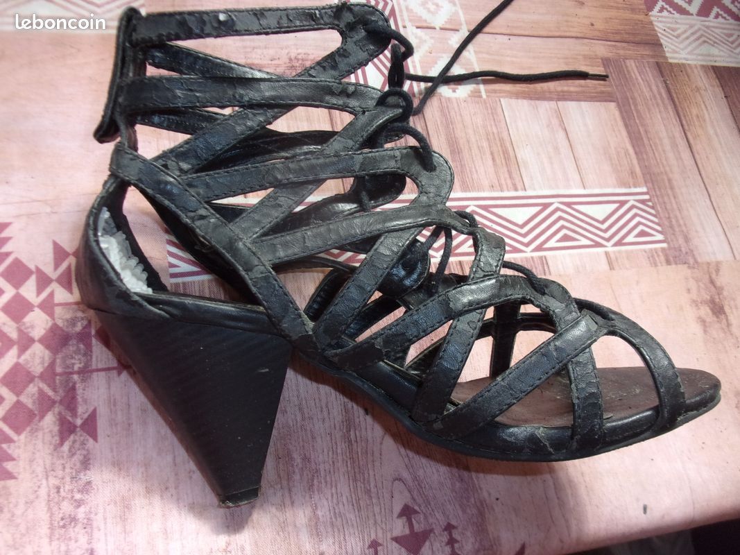 Sandales à Talons Kookai - Rose Daim, Taille 37, Occasion Mais En Bon état, Idéales Pour L'été