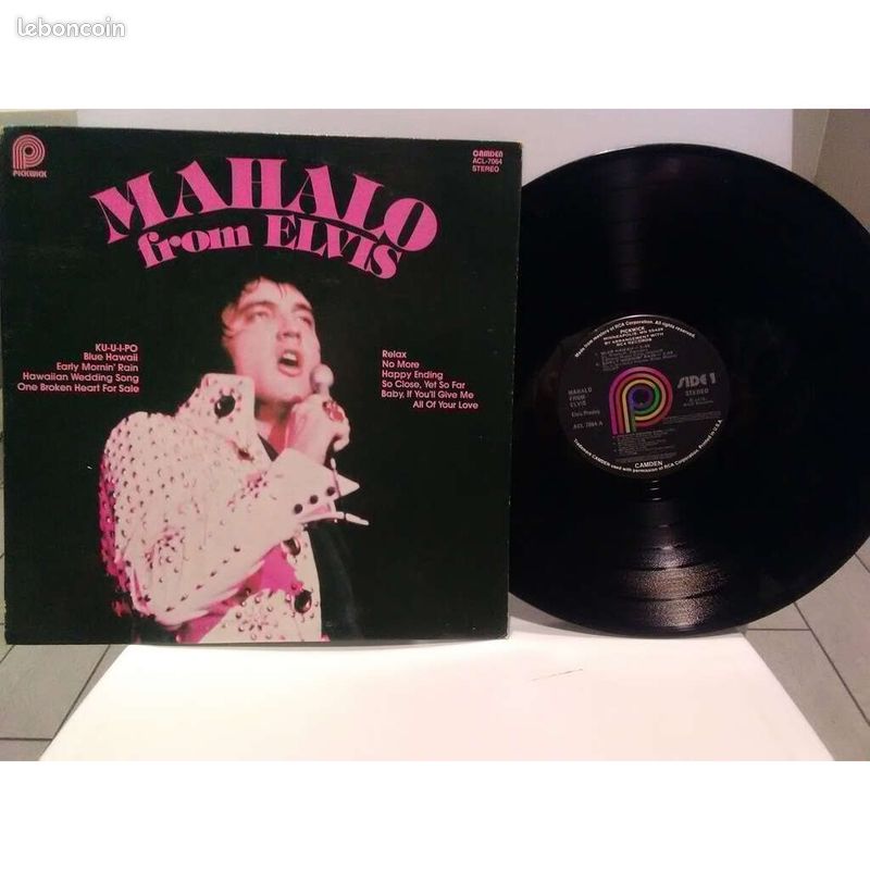 Mahalo from elvis presley LP 33 tours canada 1978 (image 1)