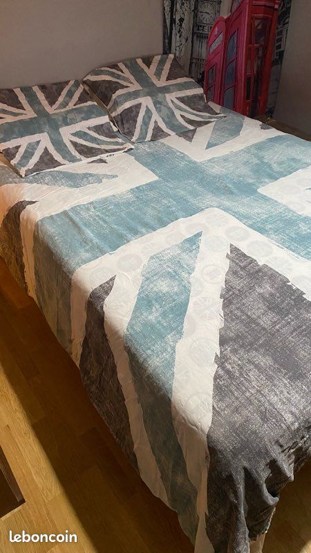 Housse de couette 2 personnes réversible drapeau anglais (image 1)