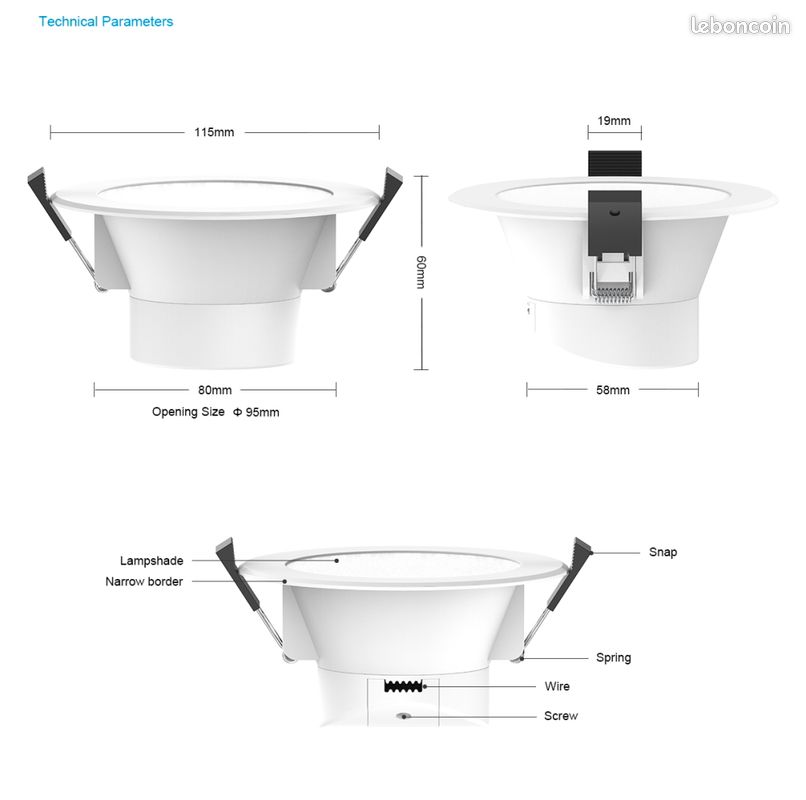 Lot 4 spots livolo smart downlight (image 3)